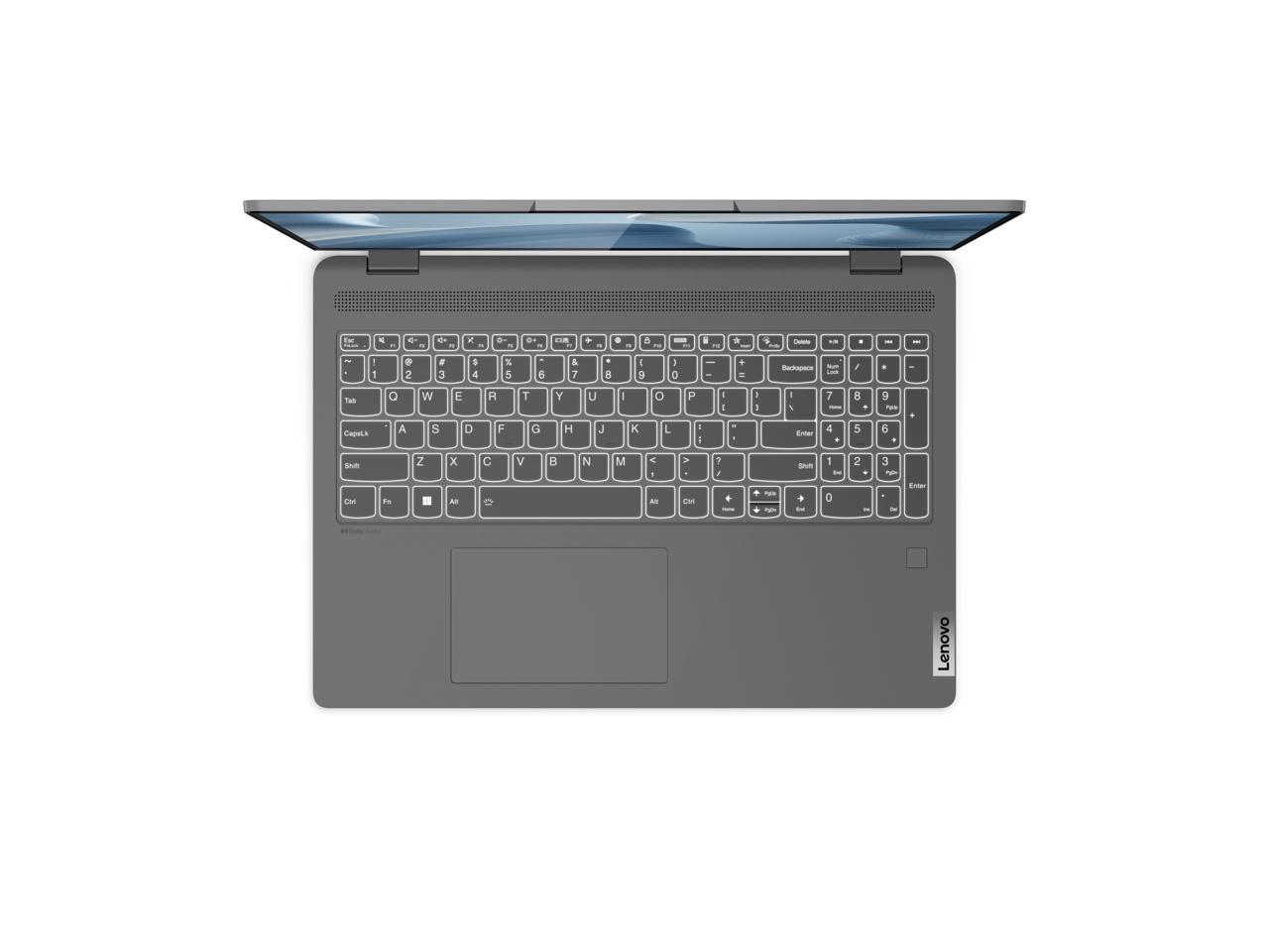 Lenovo Flex 5 16iau7 2-In-1 Convertible Core I7-1255u 16gb 512gb Ssd 16" Touch 2.5k (2560x1600) / Fp Reader / Storm Grey / Backlit Keyboard/Eng. Kb Win 11h - 82r80002us