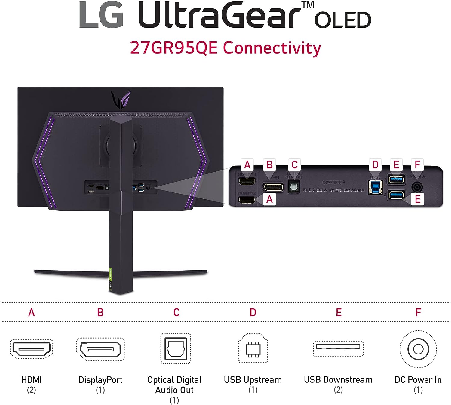 Lg 27'' Ultragear Oled Qhd Gaming Monitor With 240hz .03ms Gtg & Nvidia G-Sync Compatible, Black (27gr95qe-B)