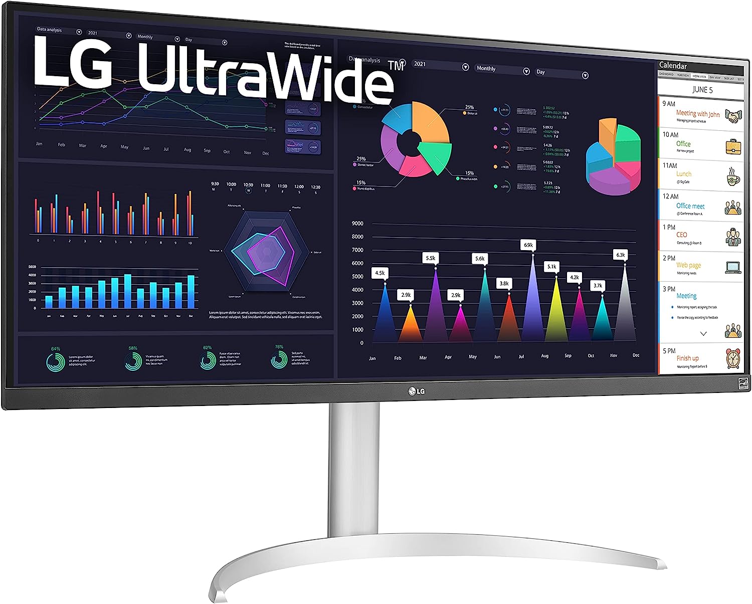 Lg 34wq650 W 34 Inch 21:9 Ultrawide Full Hd 2560 X 1080 Ips Monitor, Black, 34wq650-W.Aus