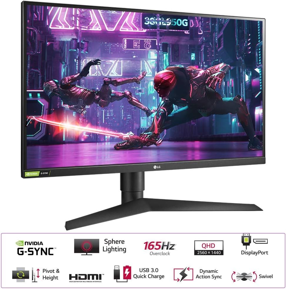 Lg 32gk850g-B 32" Qhd Gaming Monitor With 144hz Refresh Rate And Nvidia G-Sync