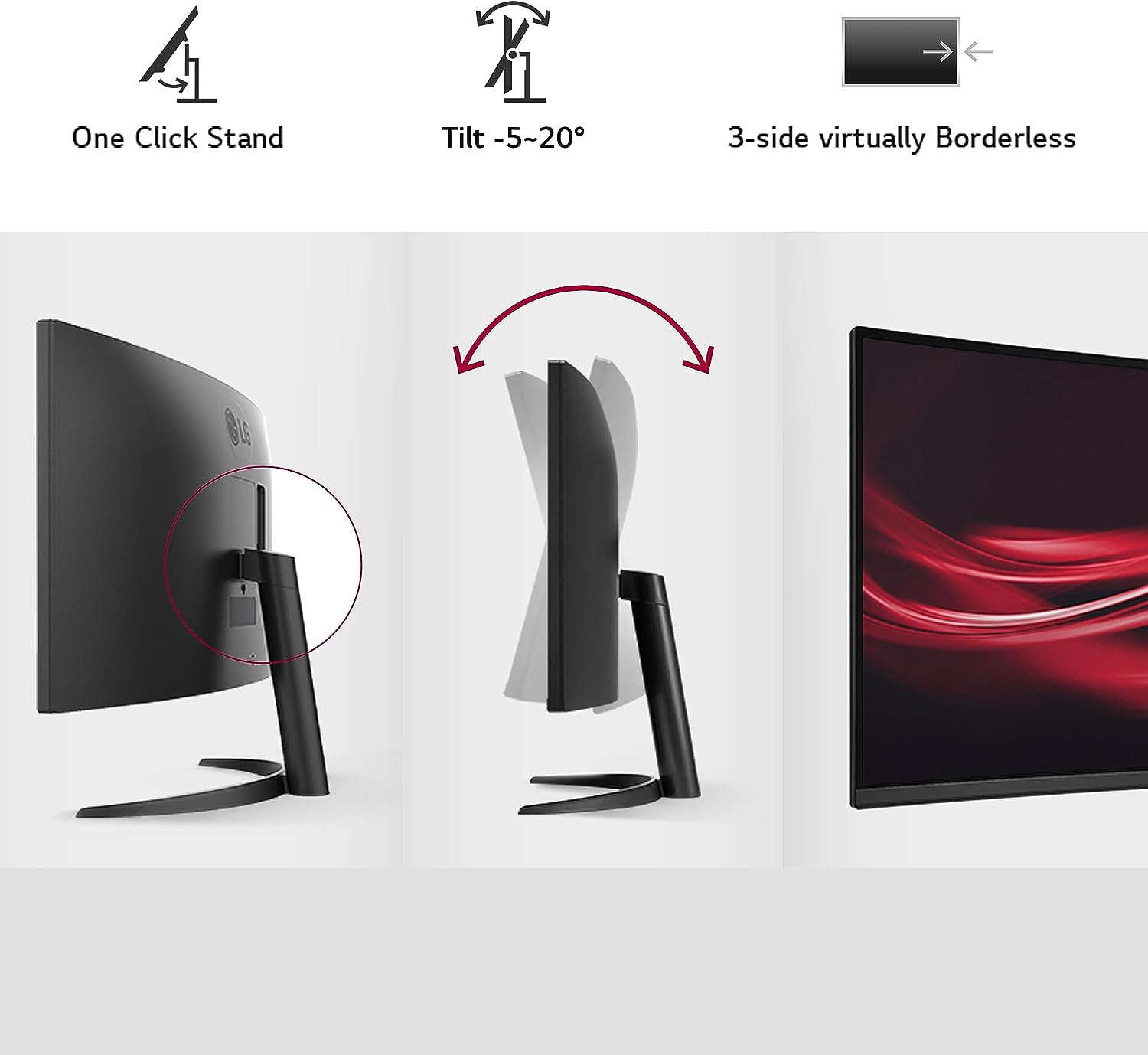 Lg 34wr50qc-B Ultrawide Curved Monitor, 34 Inches, Qhd: 3440x1440, 21:9, Amd Freesync Premium - Black