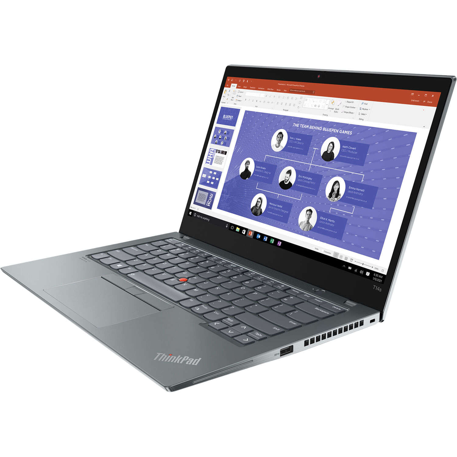 Lenovo Thinkpad T14s Gen 2 Core™ I5-1145g7 256gb Ssd 8gb 14" (1920x1080) Win10 Pro Storm Gray Backlit Keyboard Fp Reader