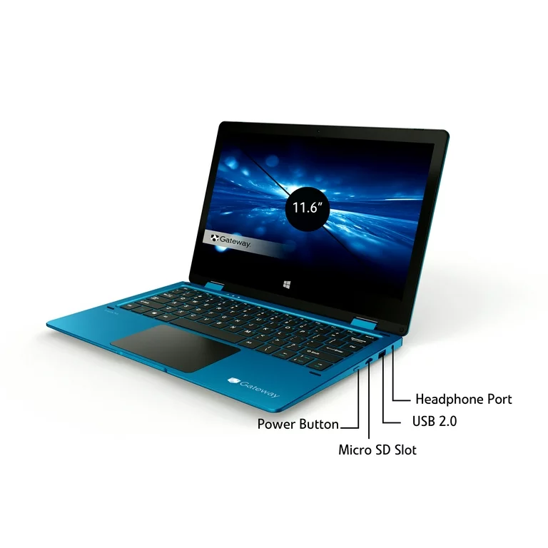 Gateway Gwtc116 2-In-1 Celeron® N4020 64gb Emmc 4gb 11.6" (1366x768) Touchscreen Win10 S Blue