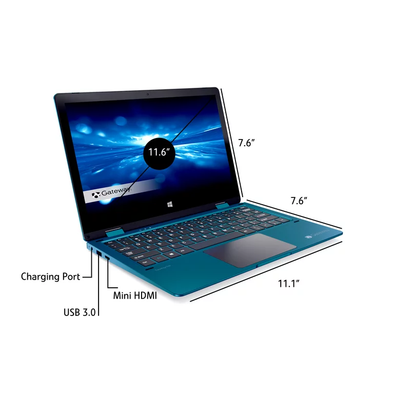 Gateway Gwtc116 2-In-1 Celeron® N4020 64gb Emmc 4gb 11.6" (1366x768) Touchscreen Win10 S Blue