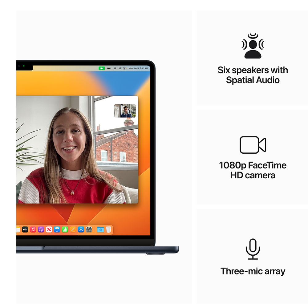 Apple Macbook Air 2023 M2 Chip 8-Core With 10-Core Gpu 256gb Ssd 8gb 15.3" (2880x1864) Liquid Retina Macos Midnight Backlit Keyboard