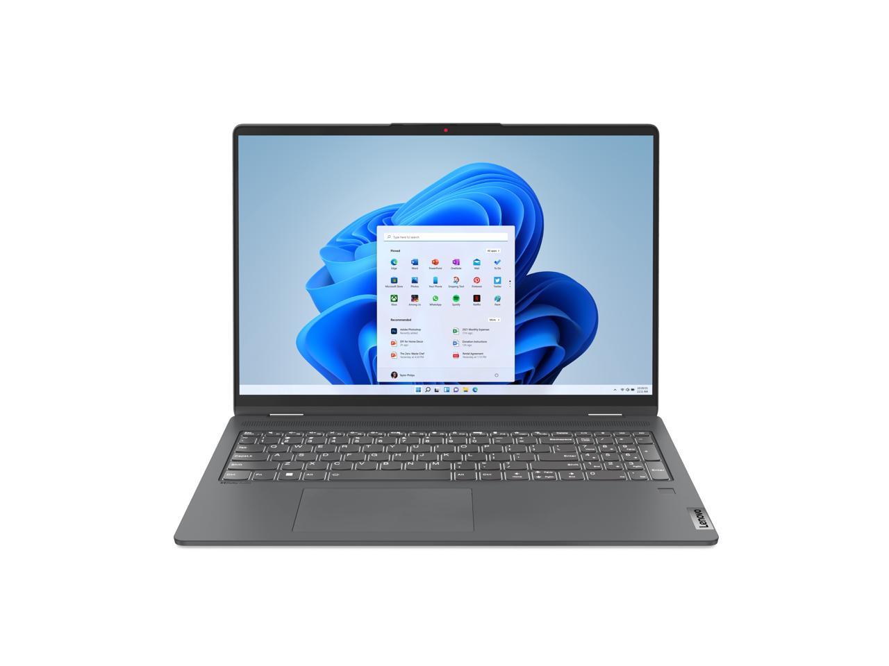 Lenovo FLEX 5 16IAU7 2-IN-1 CONVERTIBLE Core i7-1255U 16GB 512GB SSD 16" TOUCH 2.5K (2560x1600) / FP Reader / Storm Grey / Backlit Keyboard/ENG. KB WIN 11H - 82R80002US