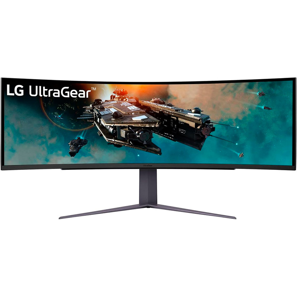 LG UltraGear 49" DQHD HDR Curved Ultrawide Gaming Monitor, 240 Hz Refresh Rate & 1ms Response Time, AMD FreeSync Premium Pro, RGB LED Lighting, 2x HDMI, Display Port, USB-A Hub, Black | 49GR85DC-B