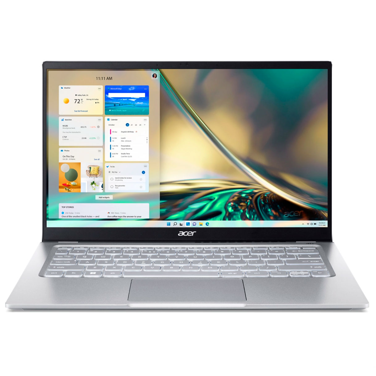 Acer SWIFT 3 SF314-512T-56CT Core™ i5-1240P 512GB SSD 16GB 14" (1920x1080) TOUCHSCREEN WIN11 PURE SILVER Backlit Keyboard FP Reader .63" thin, 2.76 lbs.