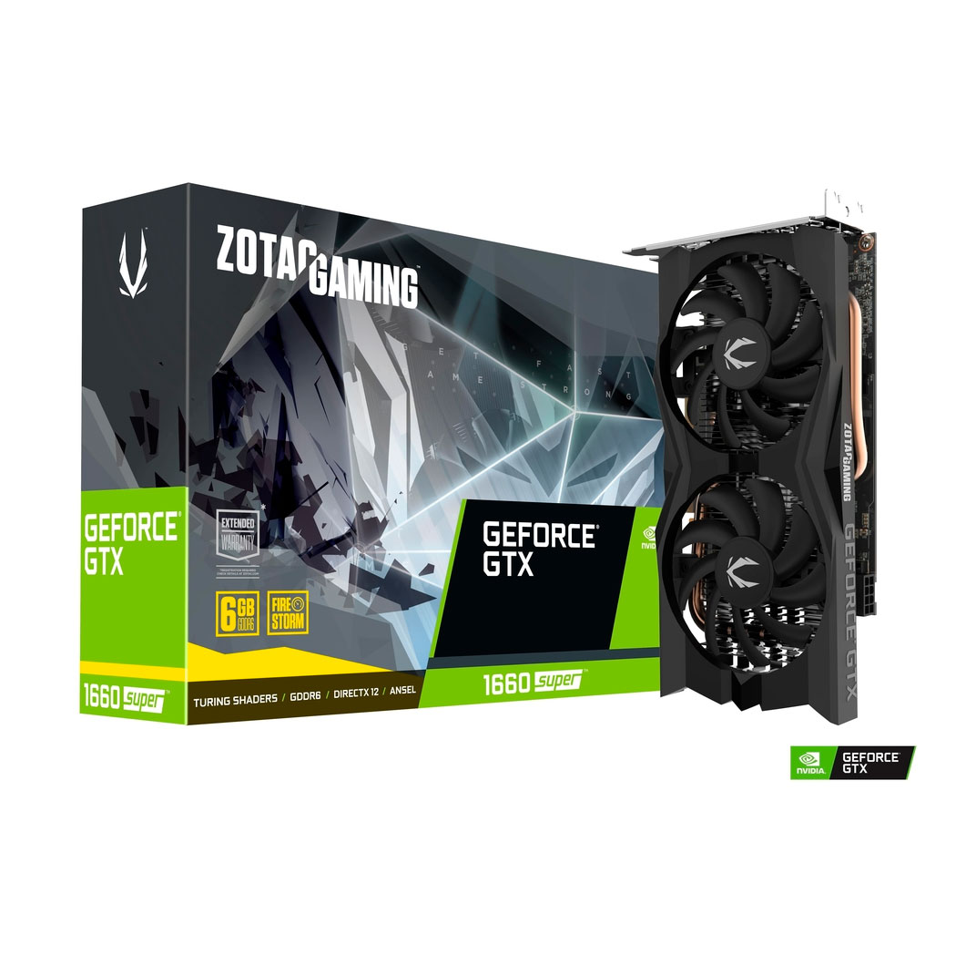 Zotac GeForce GTX 1660 SUPER Tein Fan BLACK 6GB 192 Bit GDDR6 PCI Express 3.0 Graphics Card : 3 x DP (1.4), 1 x HDMI (2.0b)