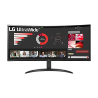 LG 34WR50QC-B UltraWide Curved Monitor, 34 Inches, QHD: 3440x1440, 21:9, AMD FreeSync Premium
